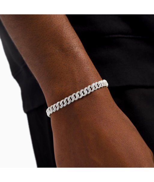 Iced Cuban link bracelet 6.8 mm silver le concept de la Pate a emporter 