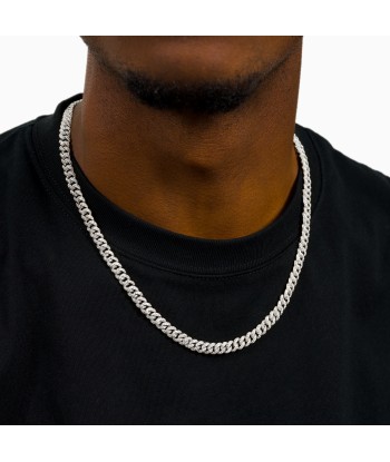 Iced Cuban link chain 6.8 mm silver 2023