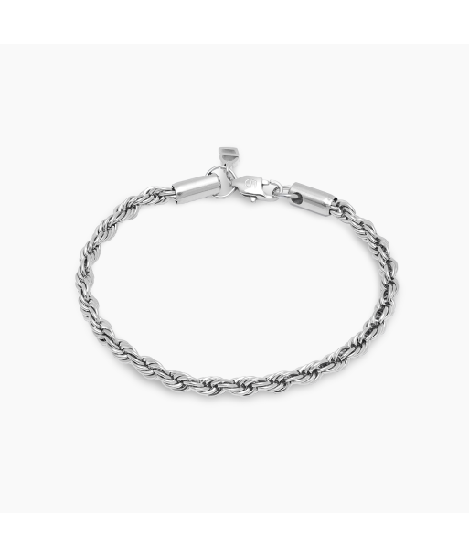 Rope bracelet 4 mm silver pas cher