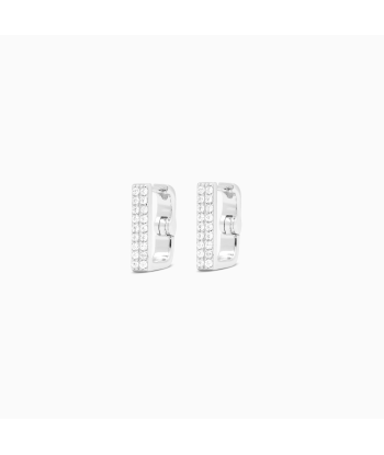 Iced square silver earrings online