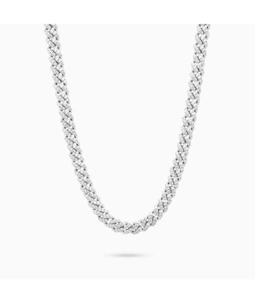 Iced Cuban link chain 5 mm silver en linge