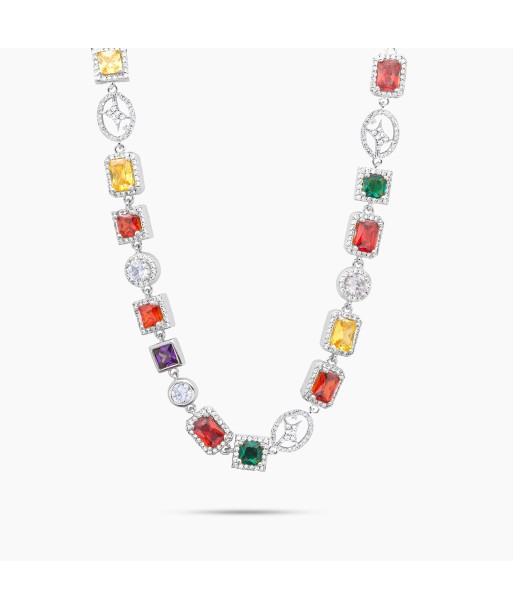 Multi Gemstone Chain 8 mm Silver offre 