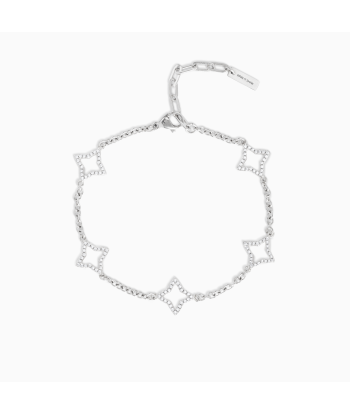 Hollow Flower Bracelet Silver solde