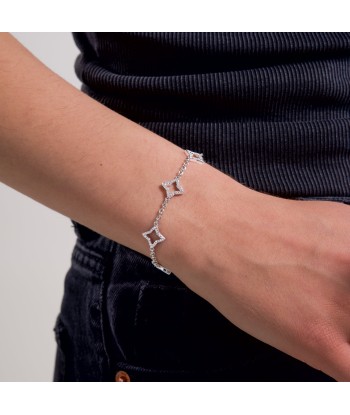 Hollow Flower Bracelet Silver solde