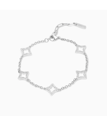 Hollow Flower Bracelet Silver solde