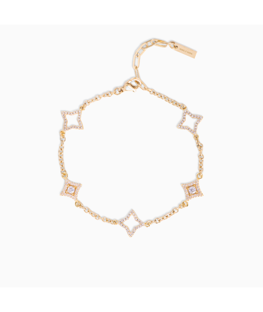 Mixed Star & Flower Bracelet Gold Véritable concentré