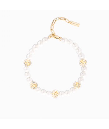 Gold Monogram Pearl Bracelet les ctes