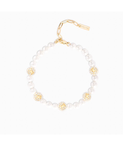 Gold Monogram Pearl Bracelet les ctes