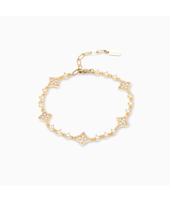 Flower Tennis Bracelet Gold Par le système avancé 