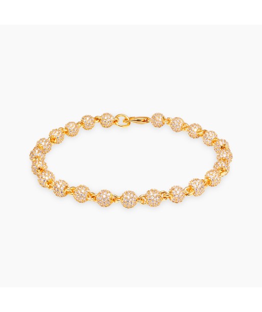 Bead link bracelet 6mm gold livraison gratuite