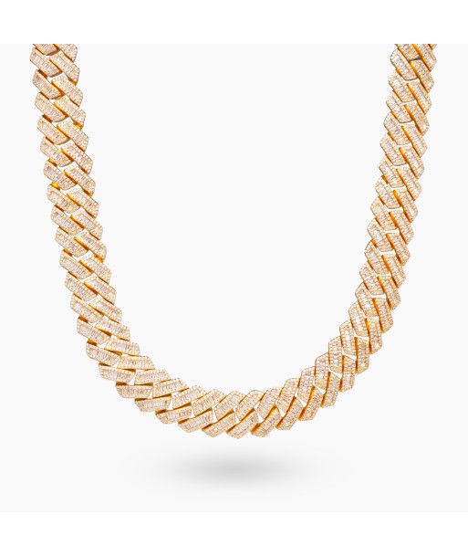 Prong baguette link chain 19 mm gold livraison et retour toujours gratuits