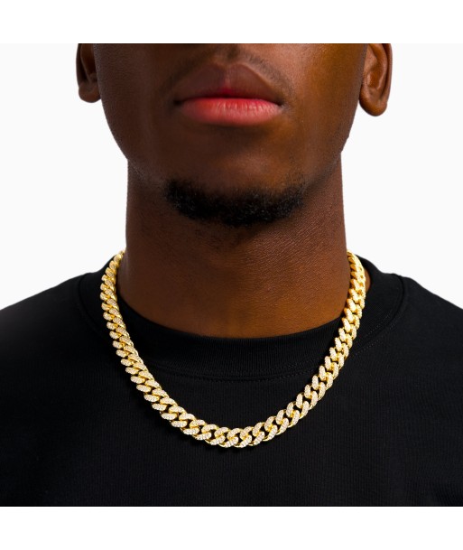 Iced Cuban link chain 12 mm gold commande en ligne