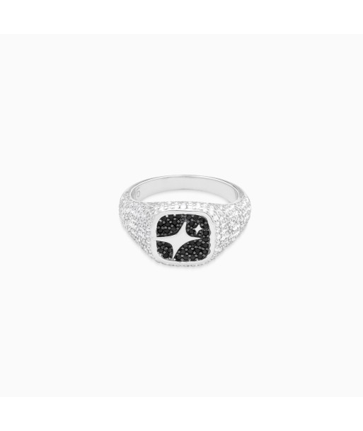 Iced Square signet ring silver votre