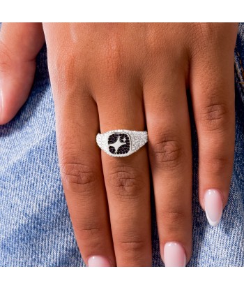 Iced Square signet ring silver votre