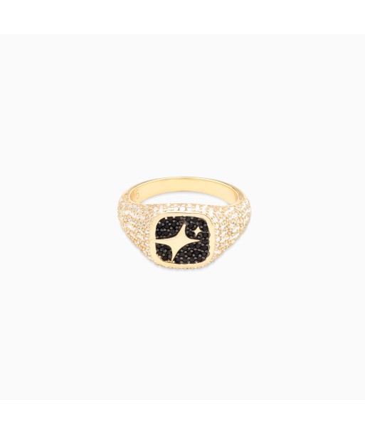 Iced Square signet ring gold les muscles