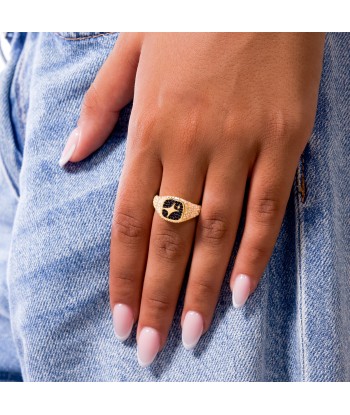 Iced Square signet ring gold les muscles