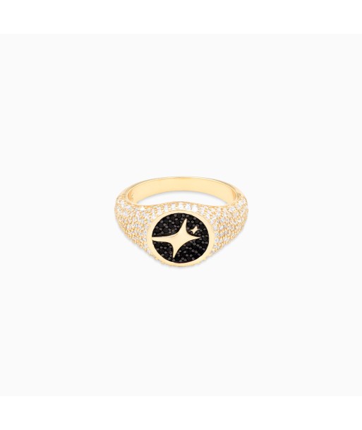 Iced Round signet ring gold prix pour 