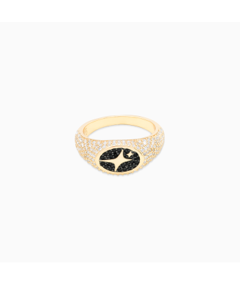 Iced Oval signet ring gold prix