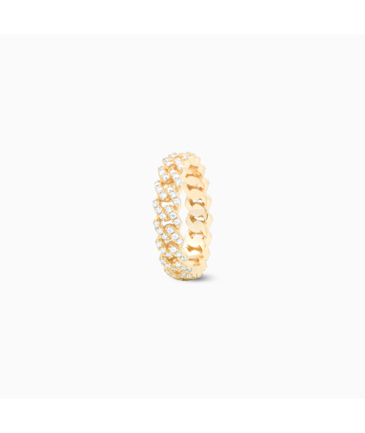 Slim Iced Cuban link ring gold Fin de série