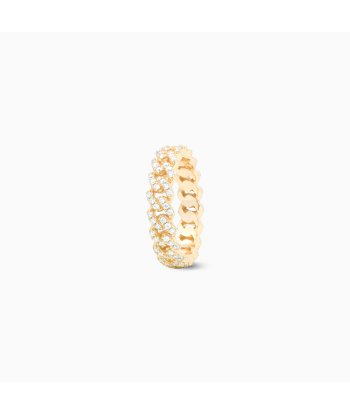 Slim Iced Cuban link ring gold 2023