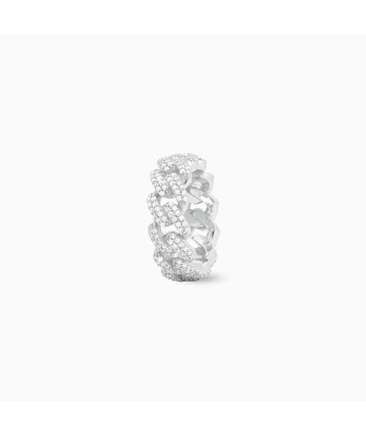 Iced Cuban link ring silver pour bénéficier 