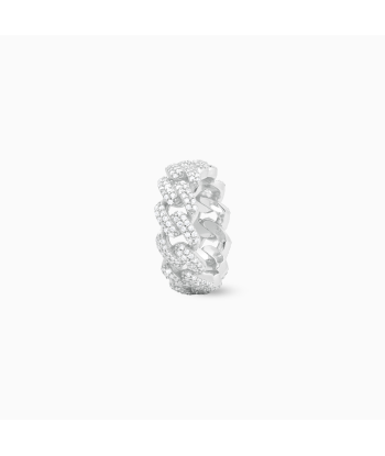 Iced Cuban link ring silver Vous souhaitez 