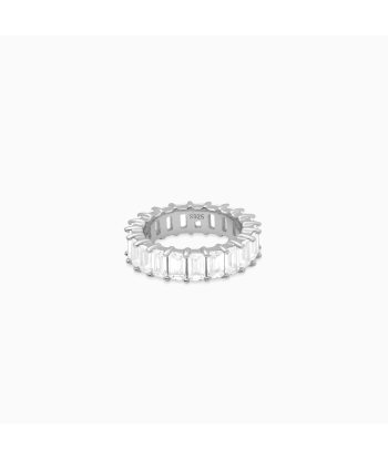 Baguette eternity ring silver - White En savoir plus