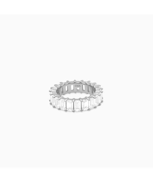 Baguette eternity ring silver - White En savoir plus