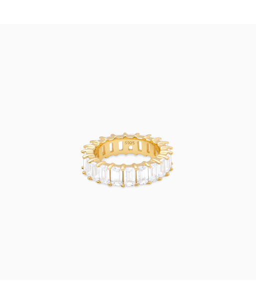 Baguette eternity ring gold - White Faites des économies