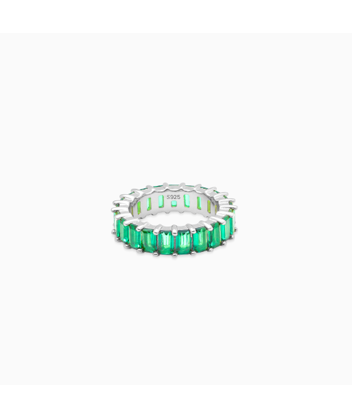 Baguette eternity ring silver - Green suggérées chez