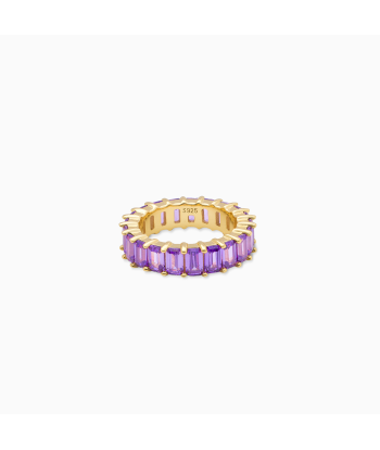 Baguette eternity ring gold - Purple la chaussure