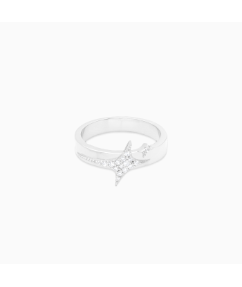 Iced signature silver ring pas cher