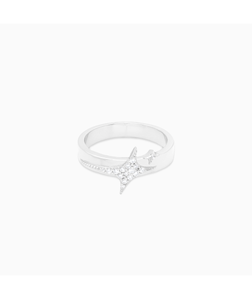 Iced signature silver ring pas cher