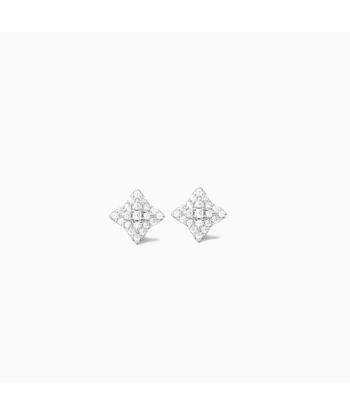 Silver flower earrings de pas cher