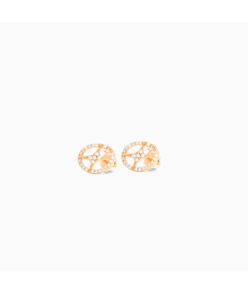 Iced Round signature golden earrings paiement sécurisé