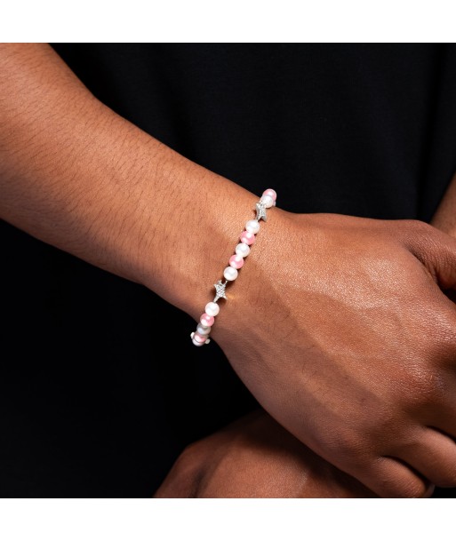 Silver Signature Pearl Bracelet - White and Pink Le MVP de beaucoup