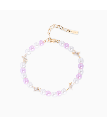 Gold Signature Pearl Bracelet - White and Pink Comparez plus de prix