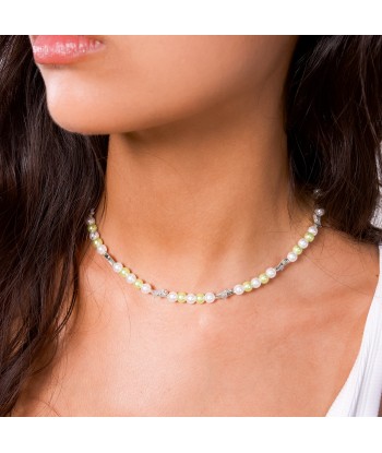 Signature silver Pearl Chain - White and Green 2 - 3 jours ouvrés.