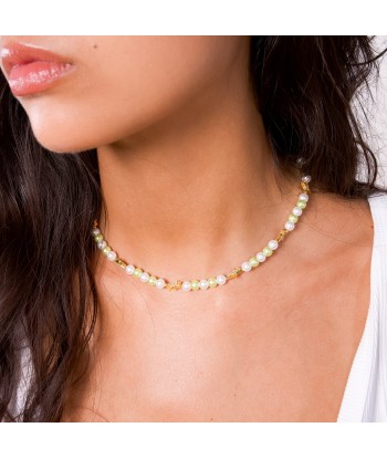 Signature Gold Pearl Chain - White and Green shop