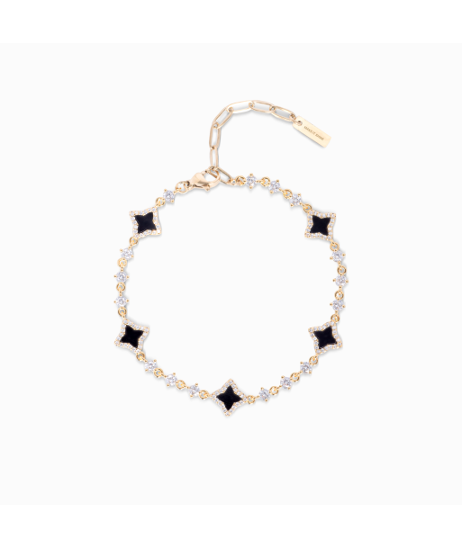 Gold Flower Tennis Bracelet - Black meilleur choix