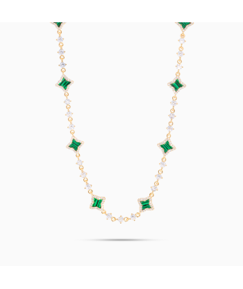 Gold Flower Tennis Chain - Green Toutes les collections ici