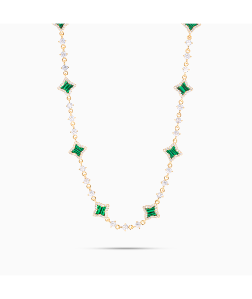 Gold Flower Tennis Chain - Green Toutes les collections ici