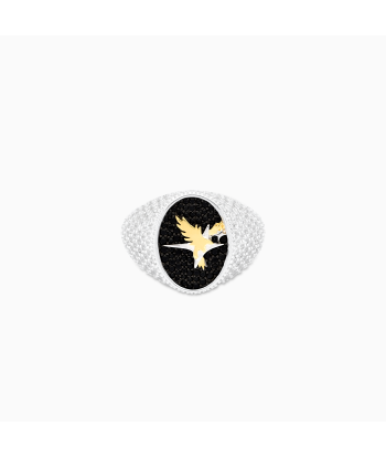 Iced Eagle signet ring silver shop