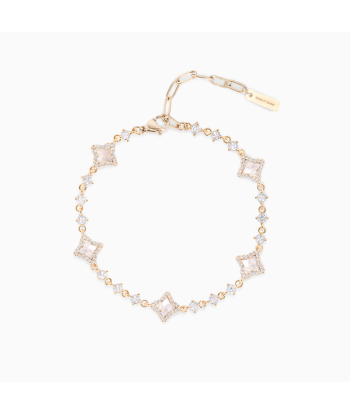 Gold Flower Tennis Bracelet - White meilleur choix