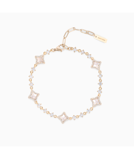 Gold Flower Tennis Bracelet - White s'inspire de l'anatomie humaine