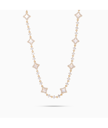 Gold Flower Tennis Chain - White france