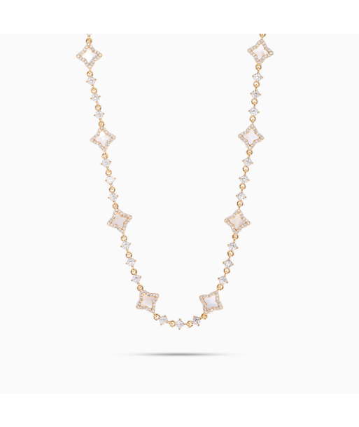 Gold Flower Tennis Chain - White france