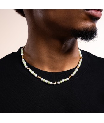 Signature Gold pearl Chain - White and Green les muscles