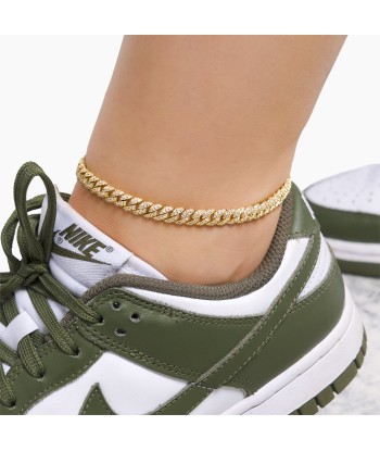 Anklet - Iced Cuban link 6.8mm (Adjustable) Toutes les collections ici