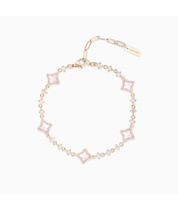 Gold Flower Tennis Bracelet - Pink le concept de la Pate a emporter 